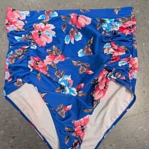 COCOSHIP Blue Floral Bikini Bottom